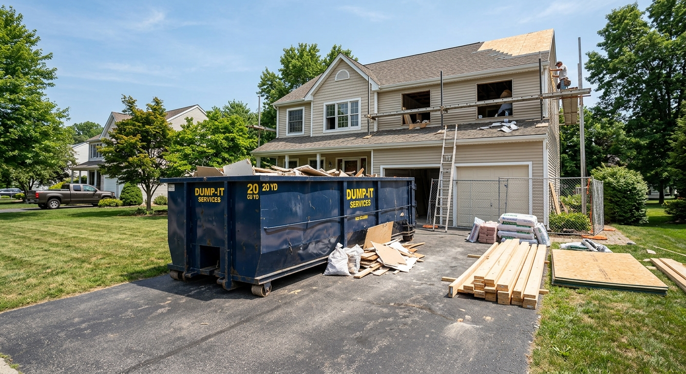 20 yard dumpster at Knoxville renovation site